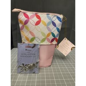 Erin Condren Stand Up Pencil Pen Case And Metal Asterisk Holder Clip